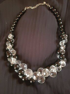 90's Bauble black &white  Necklace.